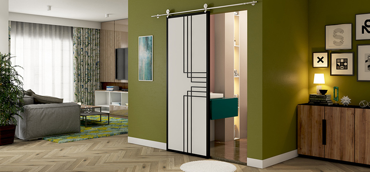 sliding bathroom door installation in San Pablo